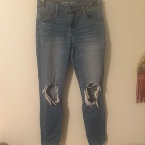 Old Navy Women's Ripped Blue Skinny Jeans